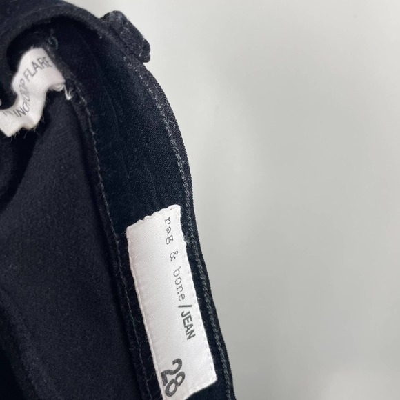 RAG & BONE 10 Inch Crop Flare Jeans in Black Velvet 28 - Picture 9 of 9